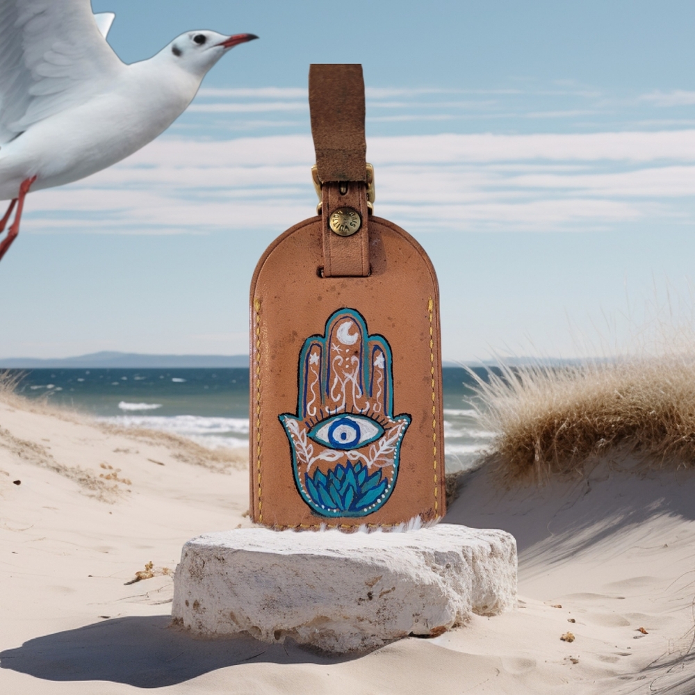 Handpainted Louis Vuitton luggage tag